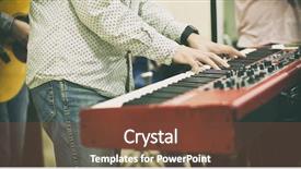  Presentation with young children playing multicultural - PPT theme with young guy play the piano background and a  colored foreground