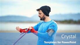  Presentation with weather - Cool new presentation theme with young-guy-preparing backdrop and a teal colored foreground