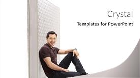  Presentation with mattress - PPT layouts having young-guy-sitting background and a white colored foreground
