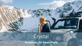  Presentation with vehicle rental - Audience pleasing slide set consisting of young guy standing alone near 4x4 vehicle and enjoying view of mountains winter offroad trip on rental car to wild nature backdrop and a ocean colored foreground