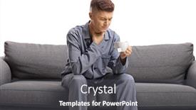  Presentation with sore throat - Presentation design featuring young-guy-suffering-from-sore background and a dark gray colored foreground