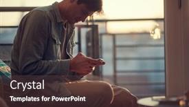  Presentation with atmosphere - Theme with young-guy-texting background and a tawny brown colored foreground