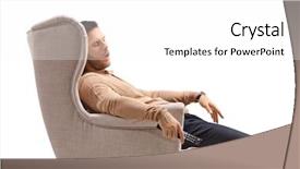  Presentation with control - Colorful presentation enhanced with young guy with a remote backdrop and a white colored foreground