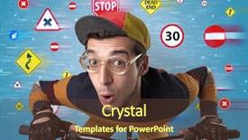  Presentation with highway - Beautiful PPT layouts featuring young guy with stylish outlook backdrop and a tawny brown colored foreground