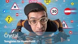  Presentation with cracking the code - Presentation theme with young guy with stylish outlook background and a teal colored foreground