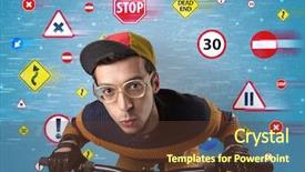  Presentation with highway - Presentation enhanced with young guy with stylish outlook background and a tawny brown colored foreground