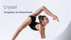  Presentation with stretching - Cool new presentation design with young-gymnast-girl-stretching backdrop and a sky blue colored foreground