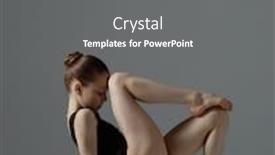  Presentation with stretching - Presentation design featuring young-gymnast-girl-stretching background and a gray colored foreground