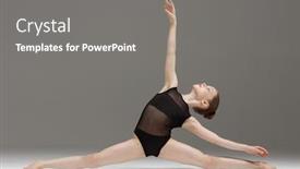  Presentation with stretching - Colorful presentation theme enhanced with young-gymnast-girl-stretching backdrop and a gray colored foreground