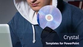  Presentation with computer hacking - Beautiful PPT layouts featuring young-hacker-hacking-into-computer backdrop and a navy blue colored foreground