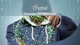  Presentation with cyber security - Audience pleasing slides consisting of hacker in cyber security concept backdrop and a seafoam green colored foreground