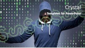  Presentation with cyber security - Theme consisting of young-hacker-in-cyber-security background and a dark gray colored foreground