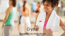  Presentation with protein shake - Amazing slides having young half-caste girl drink backdrop and a lemonade colored foreground