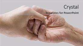  Presentation with old young - Audience pleasing presentation design consisting of young hand give help backdrop and a light gray colored foreground