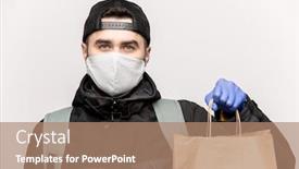  Presentation with order - Theme enhanced with young-handome-man-in-casual background and a coral colored foreground