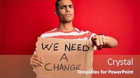 Presentation with change - Presentation consisting of young-handsome-african-american-activist background and a coral colored foreground