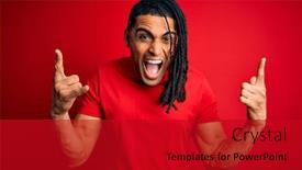  Presentation with star red - Cool new theme with young-handsome-african-american-afro backdrop and a crimson colored foreground