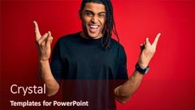  Presentation with rock star - Audience pleasing slide set consisting of young-handsome-african-american-afro backdrop and a tawny brown colored foreground