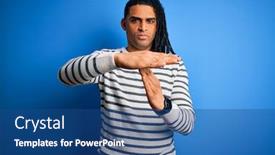  Presentation with african american couples on the mountaintop - Presentation design enhanced with young-handsome-african-american-afro background and a ocean colored foreground