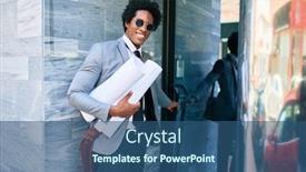  Presentation with man door - Amazing presentation theme having young-handsome-african-american-architect backdrop and a ocean colored foreground