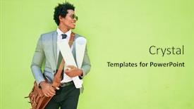  Presentation with wall street - Cool new presentation theme with young-handsome-african-american-architect backdrop and a soft green colored foreground