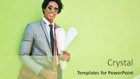  Presentation with african american couples in the mountains - Colorful presentation theme enhanced with young-handsome-african-american-architect backdrop and a soft green colored foreground