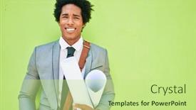  Presentation with wall street - Amazing slides having young-handsome-african-american-architect backdrop and a mint green colored foreground