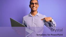  Presentation with purple business - PPT theme featuring young-handsome-african-american-business background and a light blue colored foreground
