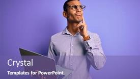  Presentation with purple business - Slide deck with young-handsome-african-american-business background and a violet colored foreground