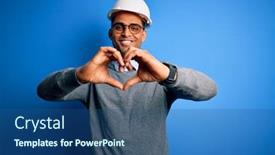  Presentation with american heart - Theme featuring young-handsome-african-american-engineer background and a ocean colored foreground