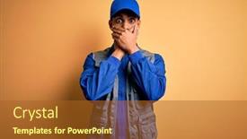  Presentation with handyman - Amazing PPT layouts having young-handsome-african-american-handyman backdrop and a tawny brown colored foreground