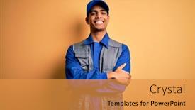  Presentation with african american weddig - PPT layouts consisting of young-handsome-african-american-handyman background and a gold colored foreground