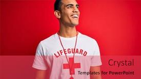  Presentation with whistle - Theme featuring young-handsome-african-american-lifeguard background and a red colored foreground