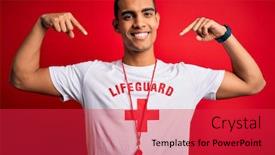  Presentation with whistle - Audience pleasing presentation consisting of young-handsome-african-american-lifeguard backdrop and a red colored foreground