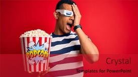  Presentation with face pain - Cool new slides with young-handsome-african-american-man backdrop and a crimson colored foreground