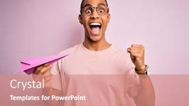  Presentation with proud american - Cool new PPT layouts with young-handsome-african-american-man backdrop and a coral colored foreground