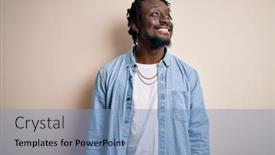  Presentation with denim - Amazing slides having young-handsome-african-american-man backdrop and a teal colored foreground