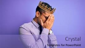  Presentation with king crown - Amazing slide deck having young-handsome-african-american-man backdrop and a light blue colored foreground