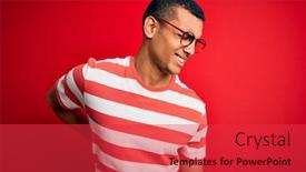  Presentation with back pain - PPT layouts consisting of young-handsome-african-american-man background and a red colored foreground