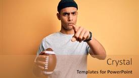  Presentation with rugby - Cool new slide deck with young-handsome-african-american-man backdrop and a yellow colored foreground