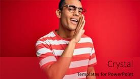  Presentation with african american couples - Audience pleasing PPT theme consisting of young-handsome-african-american-man backdrop and a red colored foreground