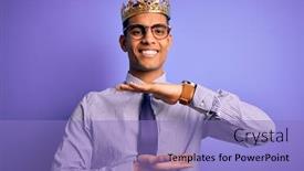  Presentation with king crown - Amazing slide set having young-handsome-african-american-man backdrop and a light blue colored foreground