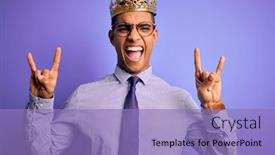  Presentation with king crown - Audience pleasing theme consisting of young-handsome-african-american-man backdrop and a light blue colored foreground