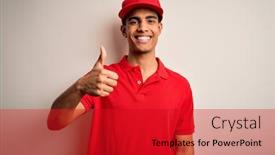  Presentation with american - PPT theme consisting of young-handsome-african-american-man background and a crimson colored foreground