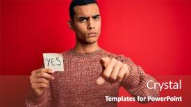  Presentation with american - Audience pleasing theme consisting of young-handsome-african-american-man backdrop and a red colored foreground