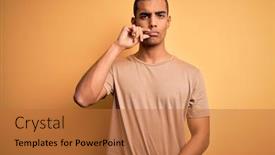  Presentation with lips mouth - Presentation design consisting of young-handsome-african-american-man background and a red colored foreground