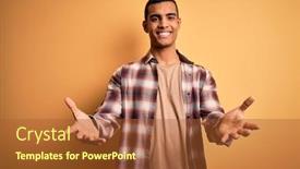  Presentation with acceptance - Amazing presentation theme having young-handsome-african-american-man backdrop and a red colored foreground