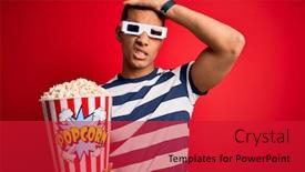  Presentation with african people - Colorful presentation enhanced with young-handsome-african-american-man backdrop and a red colored foreground