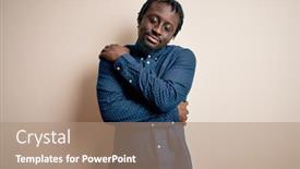  Presentation with confident love - Slides consisting of young-handsome-african-american-man background and a coral colored foreground