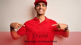  Presentation with proud american - Colorful slide deck enhanced with young-handsome-african-american-man backdrop and a crimson colored foreground